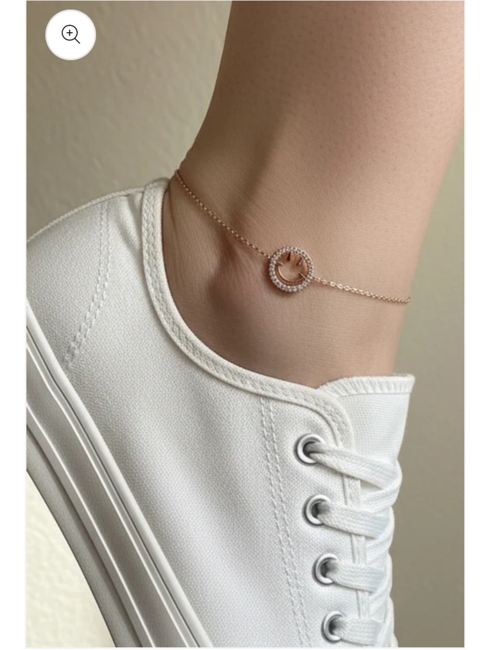 Smiley Face Gold Dipped Anklet